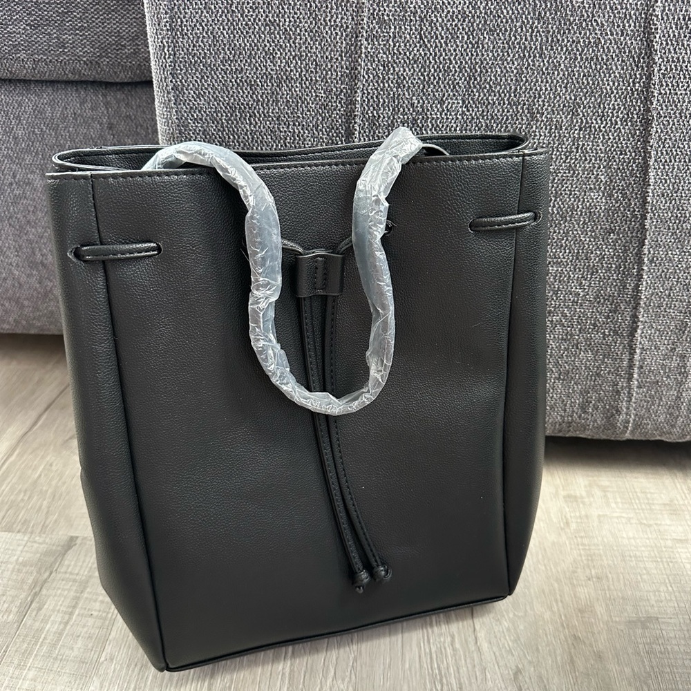 Black Leather Tote Bag